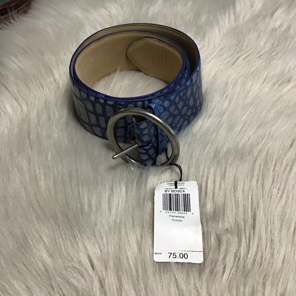 BOSCA Crocodile Embossed Belt NWT